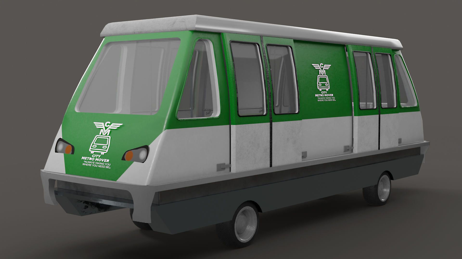 Metromover Low-poly 3D model_4