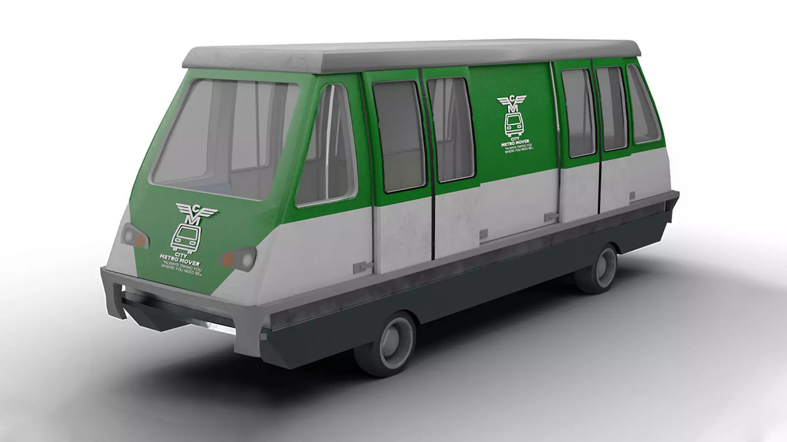 Metromover Low-poly 3D model_0