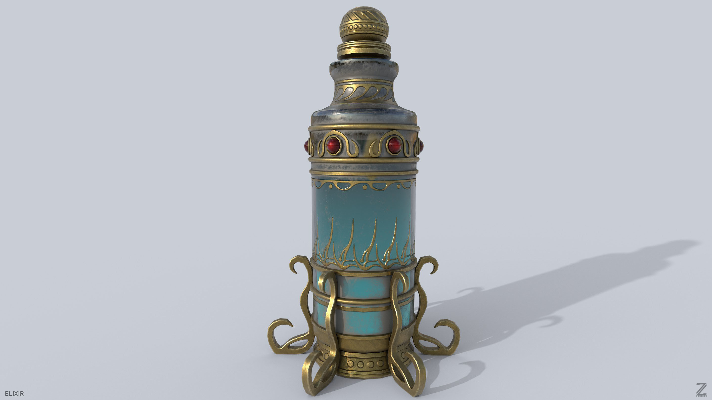 Elixir Low-poly 3D model_7