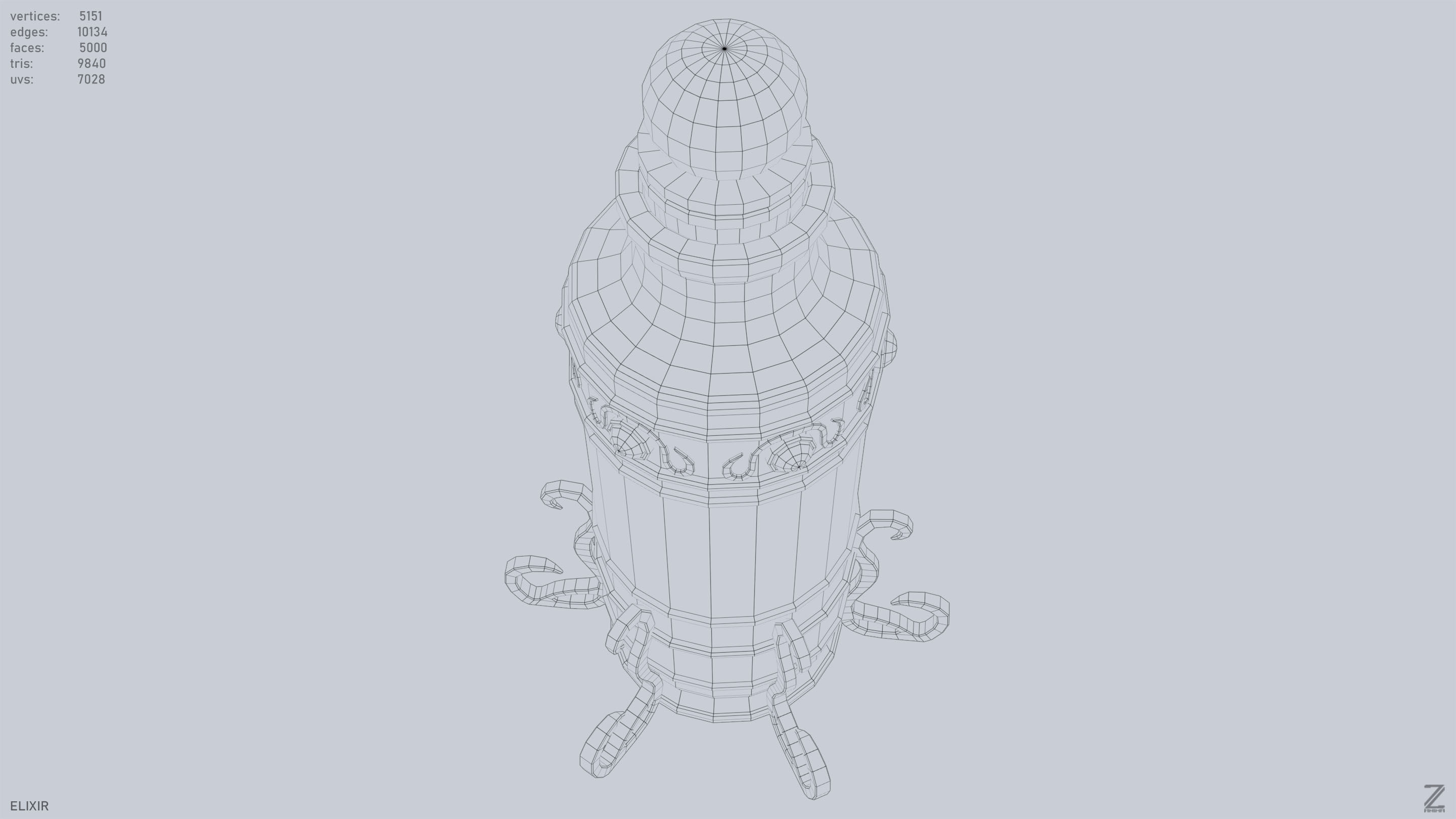 Elixir Low-poly 3D model_11