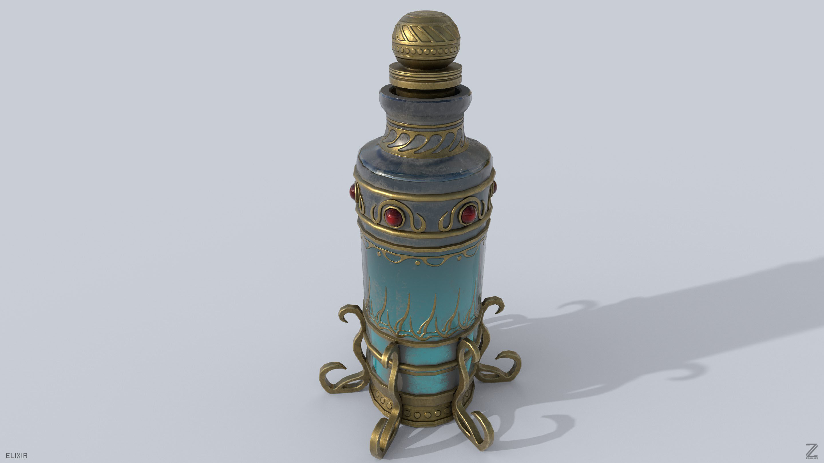 Elixir Low-poly 3D model_5