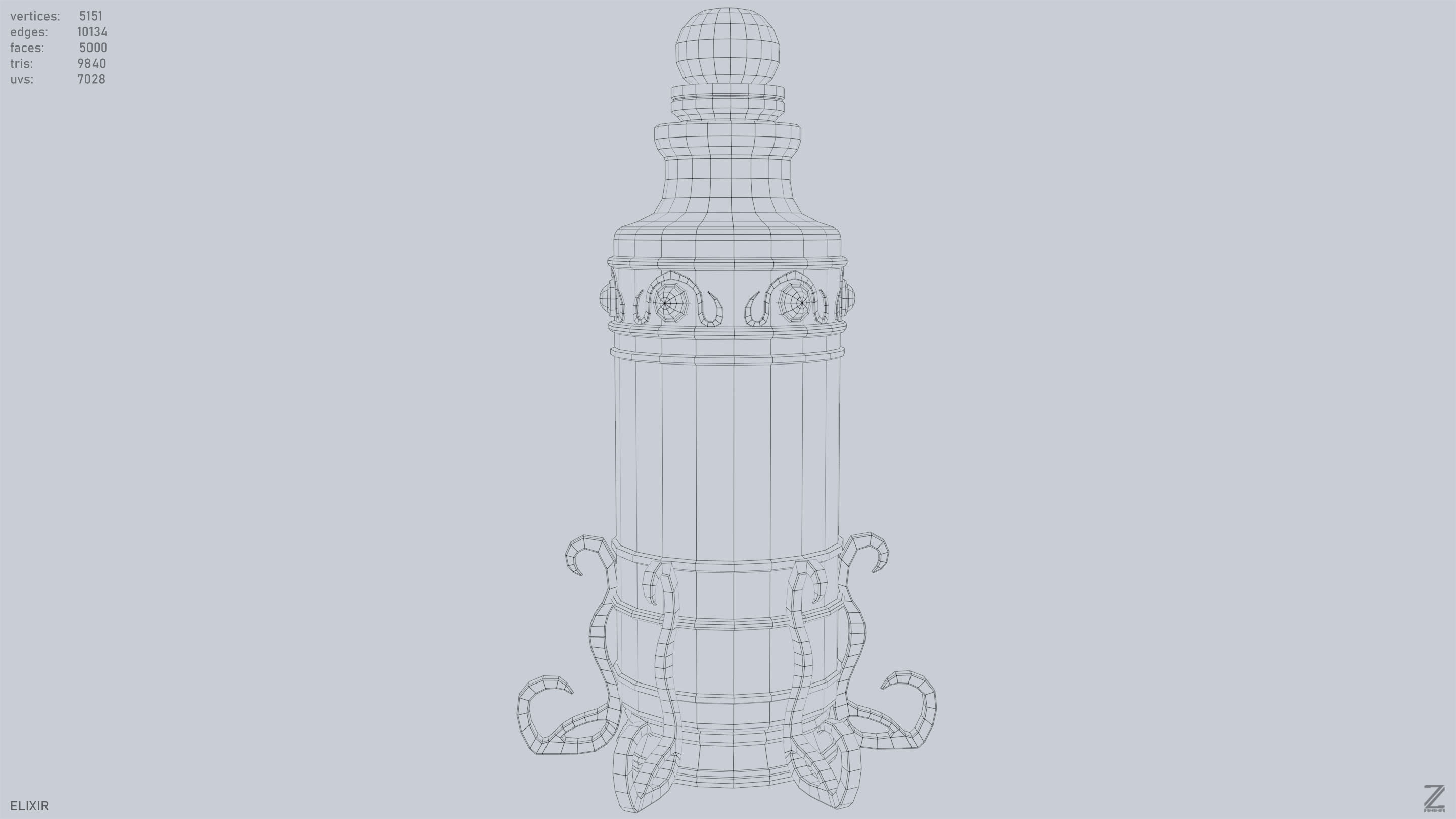 Elixir Low-poly 3D model_10