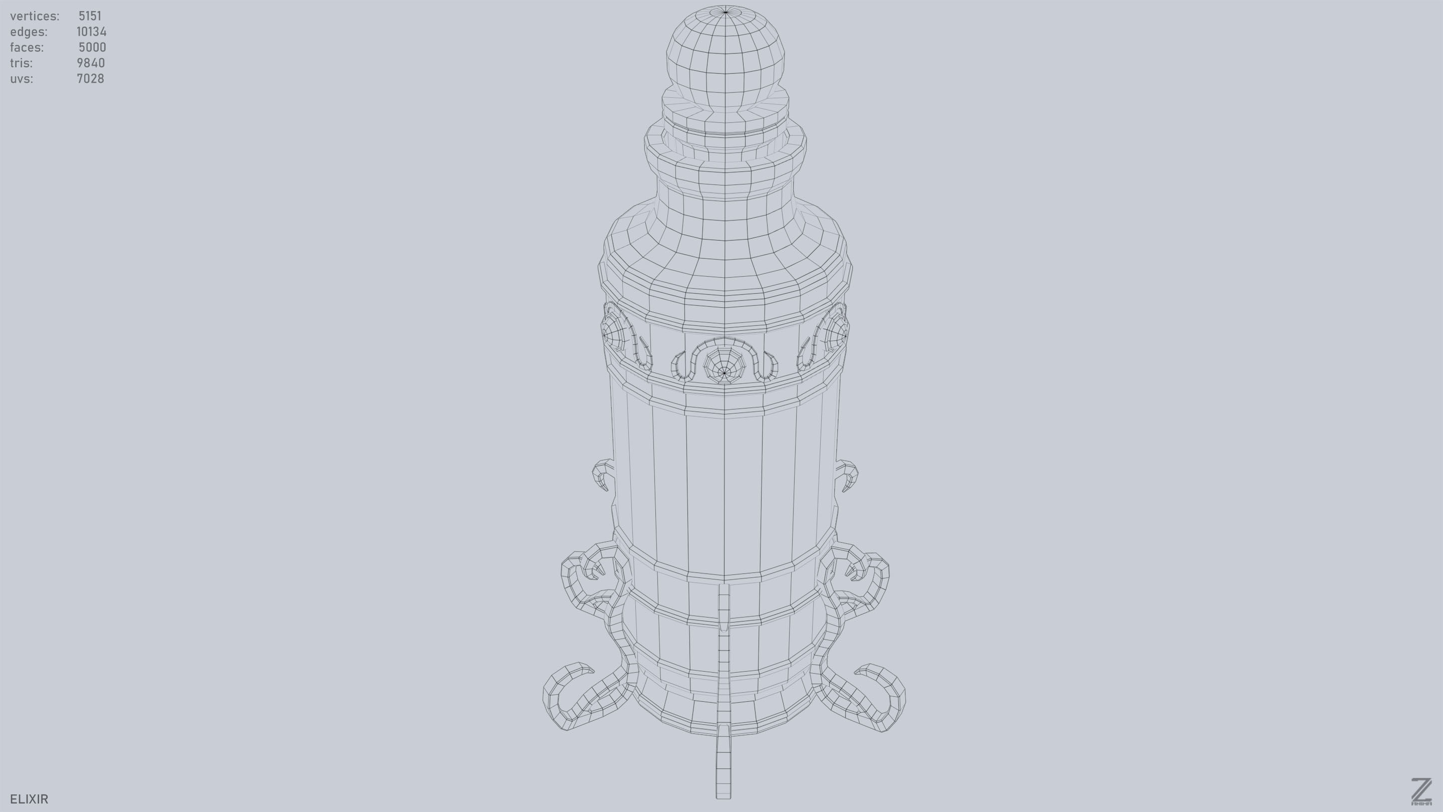 Elixir Low-poly 3D model_13