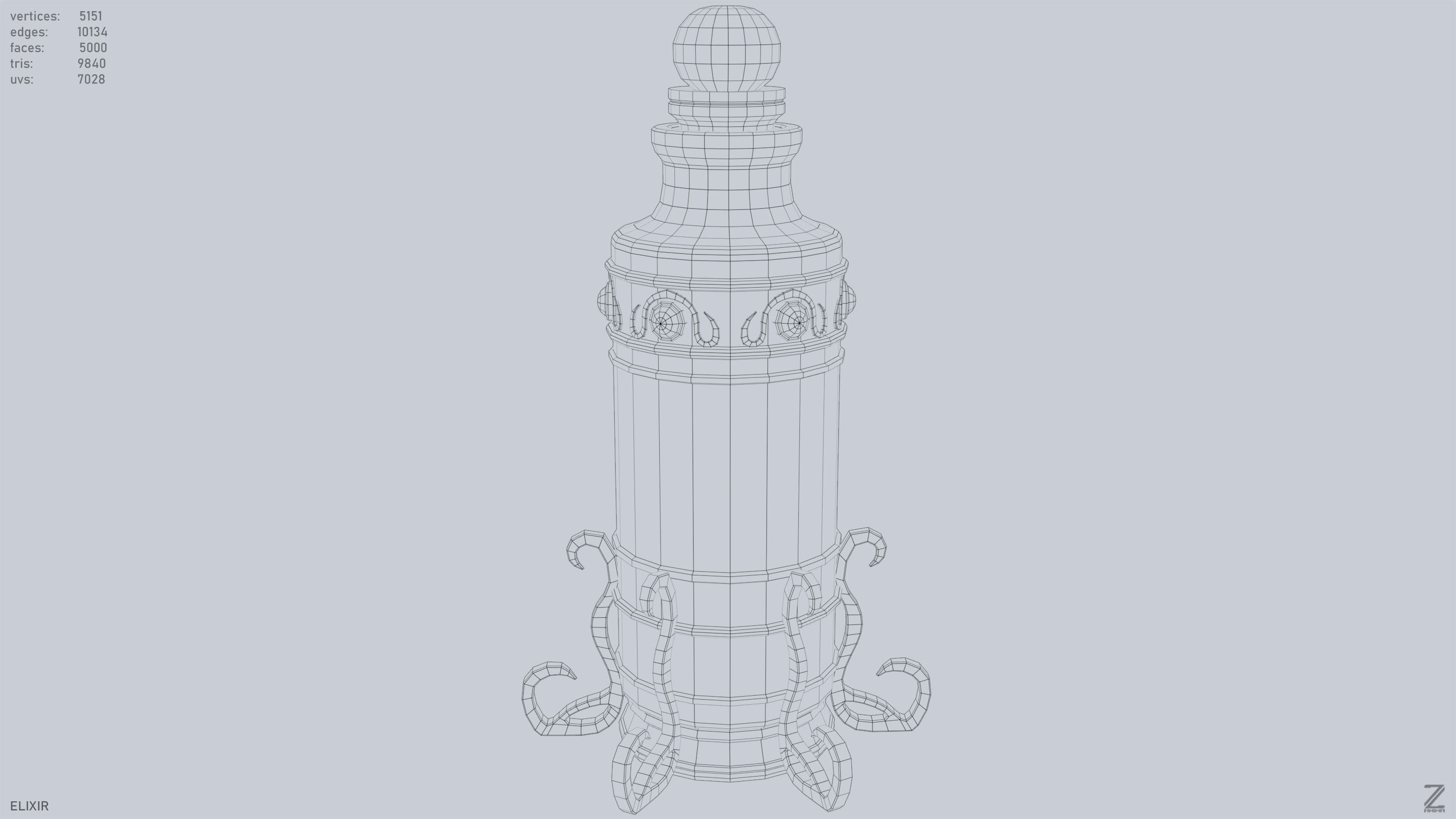 Elixir Low-poly 3D model_14