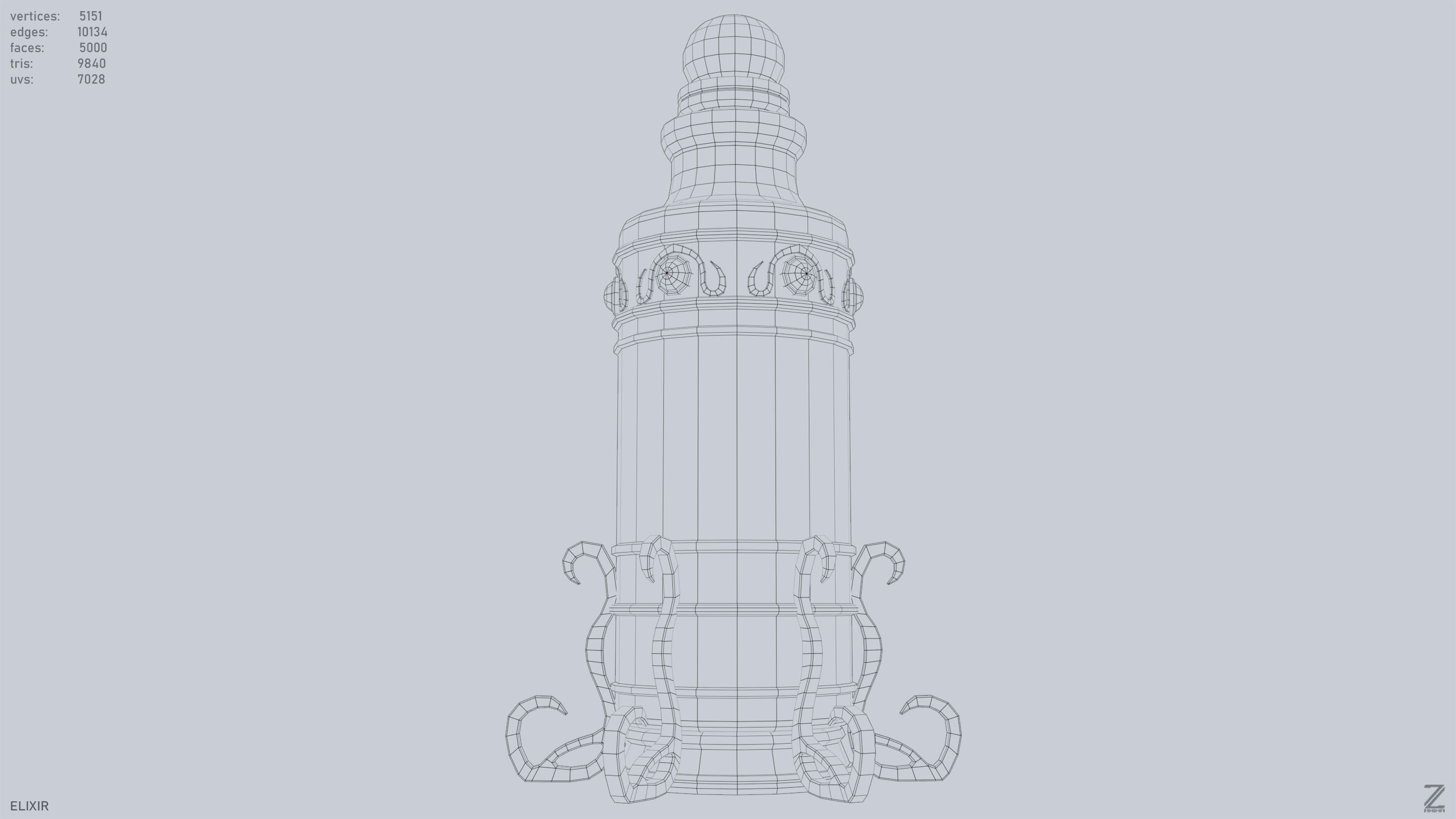 Elixir Low-poly 3D model_12