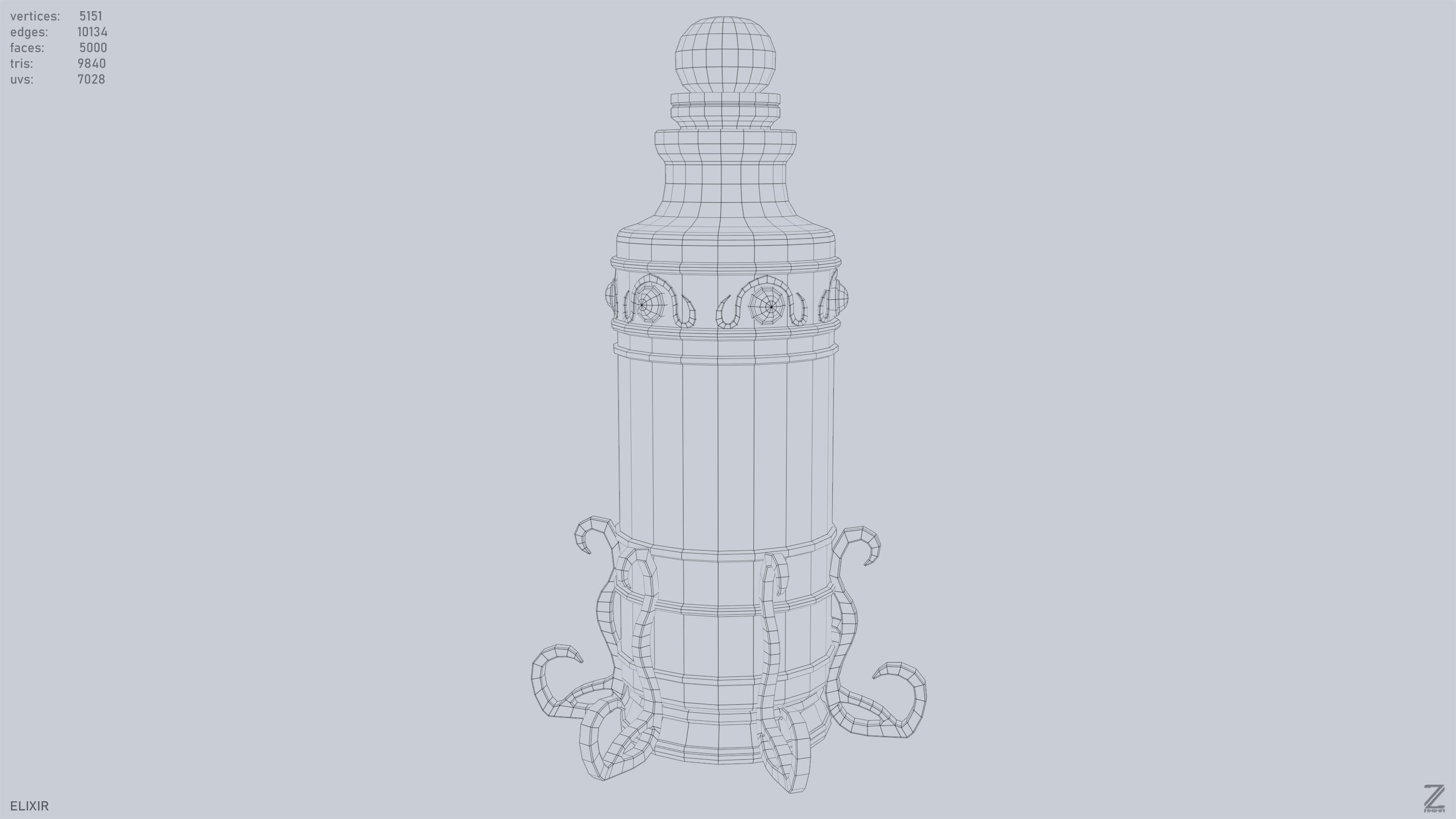 Elixir Low-poly 3D model_9