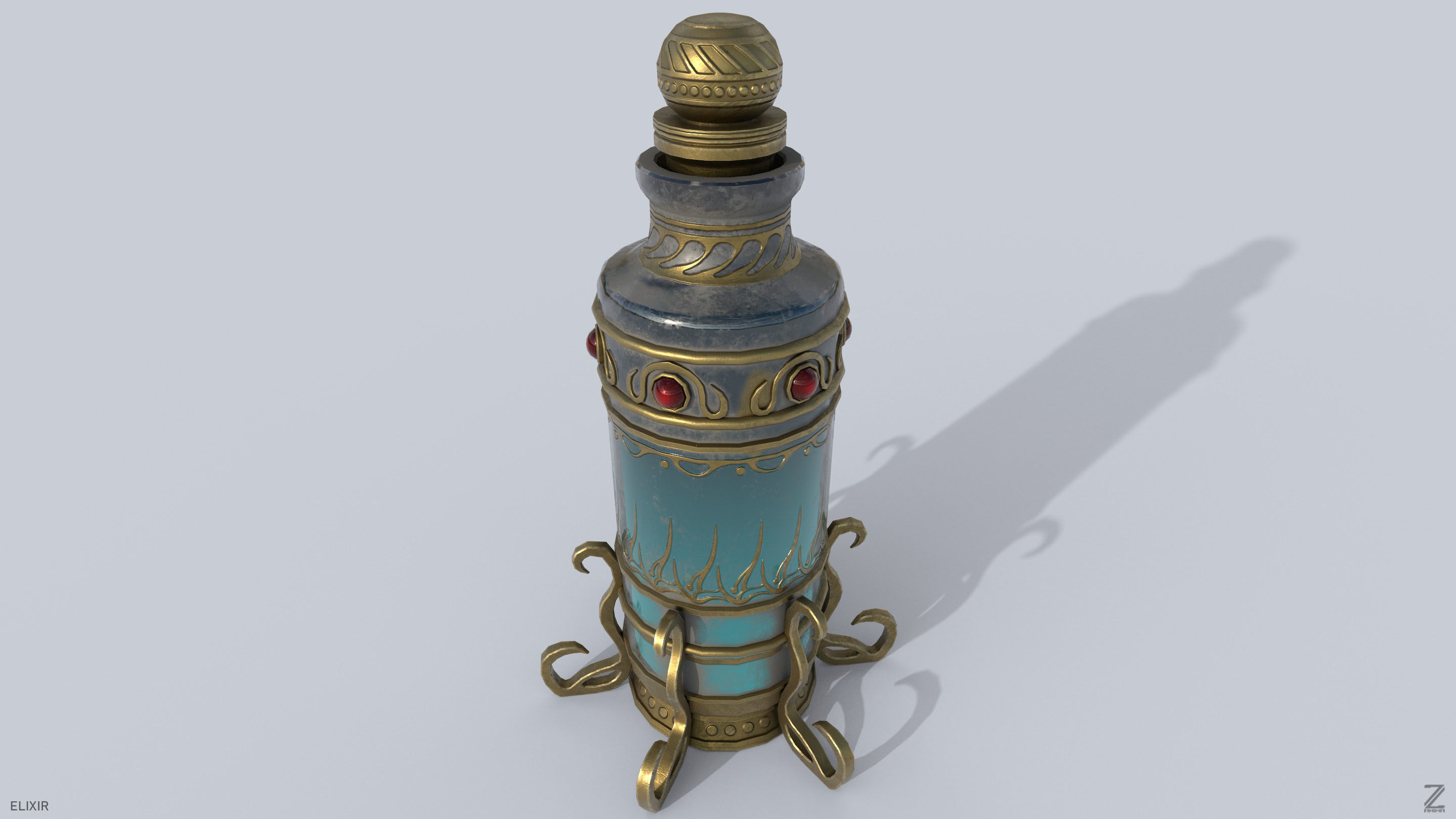Elixir Low-poly 3D model_8
