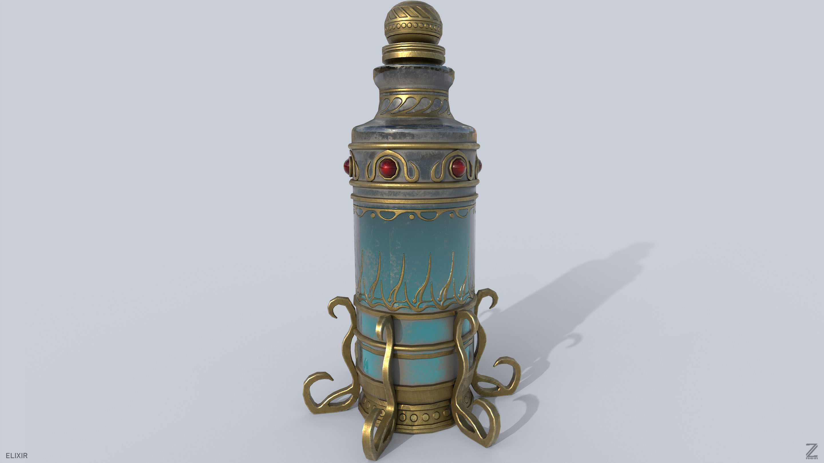 Elixir Low-poly 3D model_6