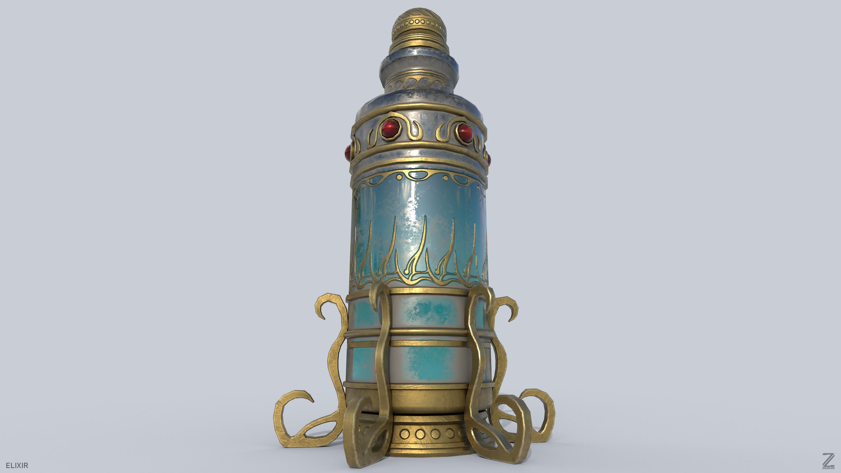 Elixir Low-poly 3D model_4