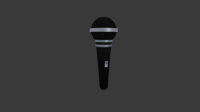 Stylized microphone Low-poly 3D model