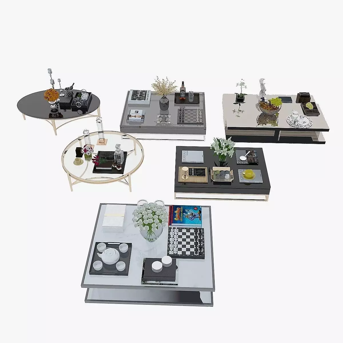 Coffee Table Collection 3D model_0