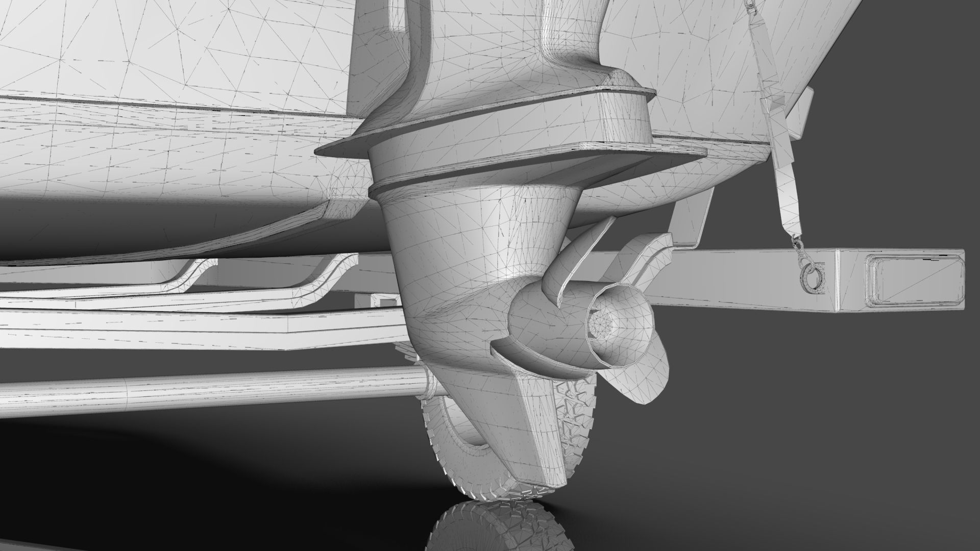 Boat Lowe Fishing Machine 1775 WT plus Trailer  Low-poly 3D model_36