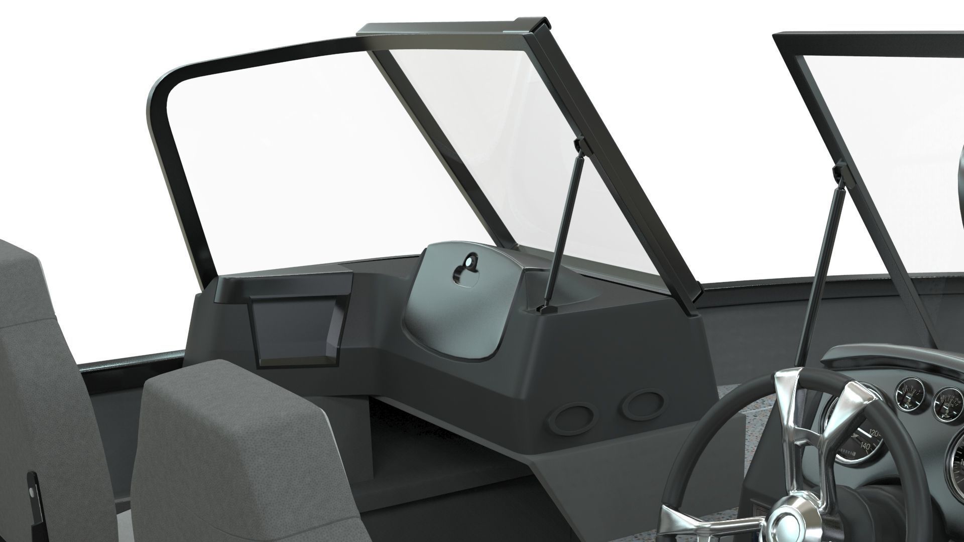 Boat Lowe Fishing Machine 1775 WT plus Trailer  Low-poly 3D model_9