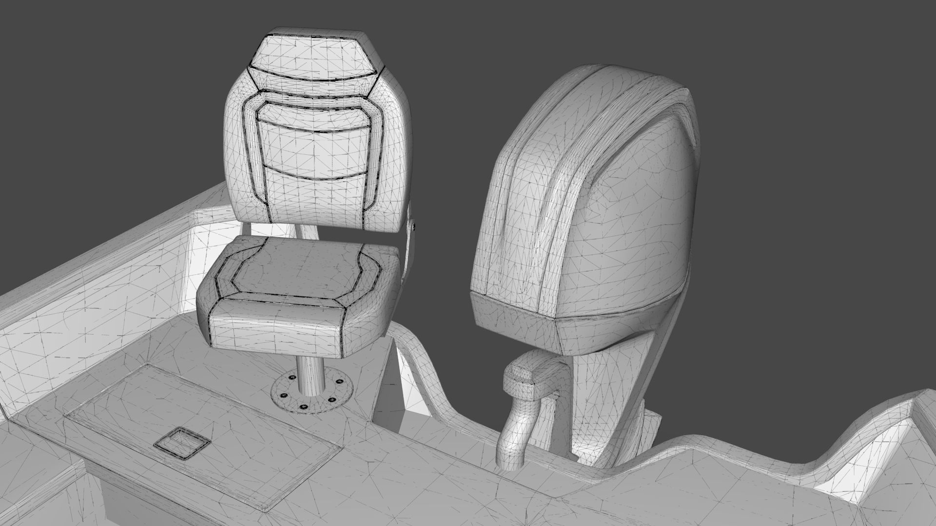 Boat Lowe Fishing Machine 1775 WT plus Trailer  Low-poly 3D model_37