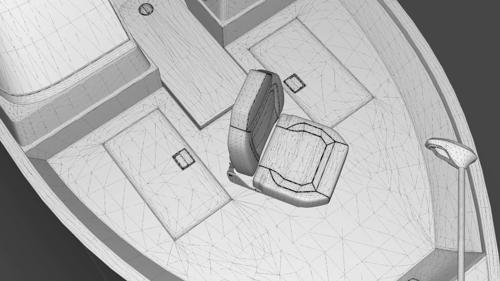 Boat Lowe Fishing Machine 1775 WT plus Trailer  Low-poly 3D model_32