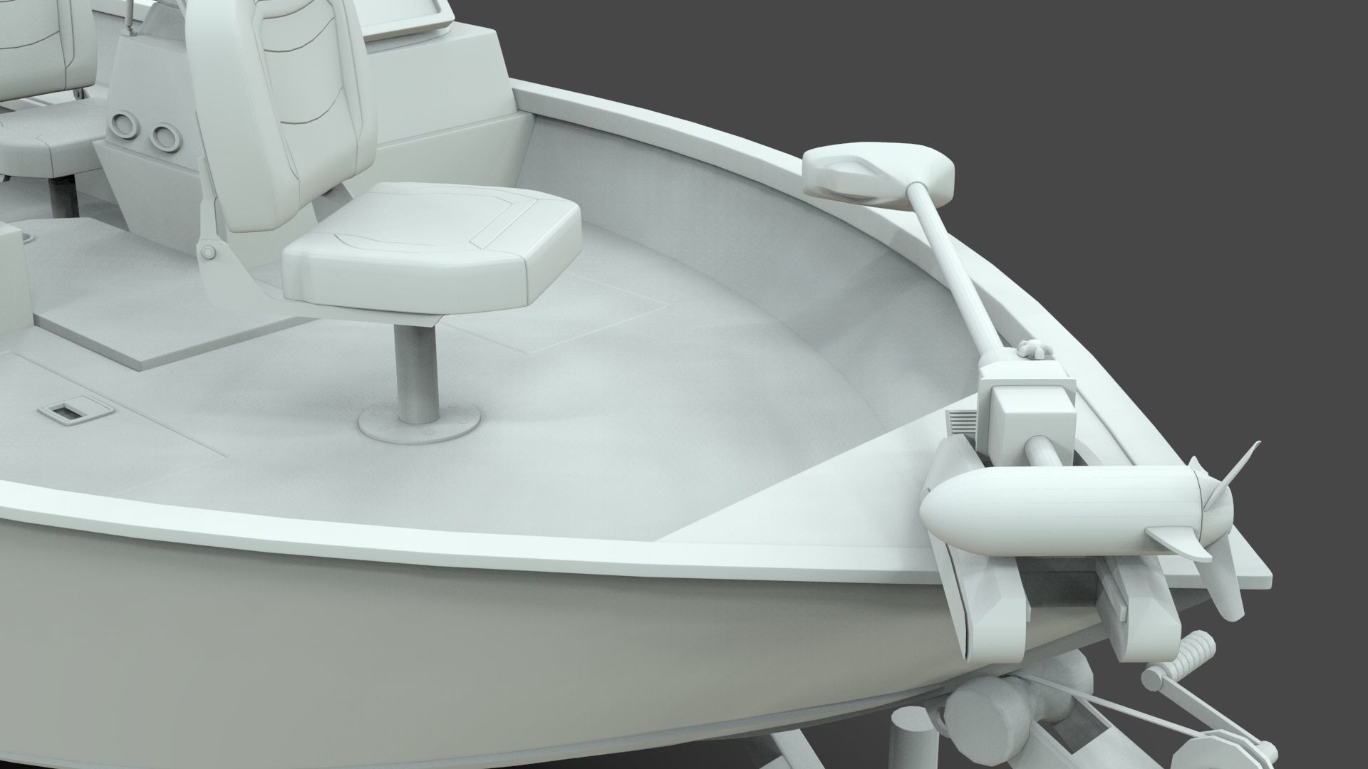 Boat Lowe Fishing Machine 1775 WT plus Trailer  Low-poly 3D model_24