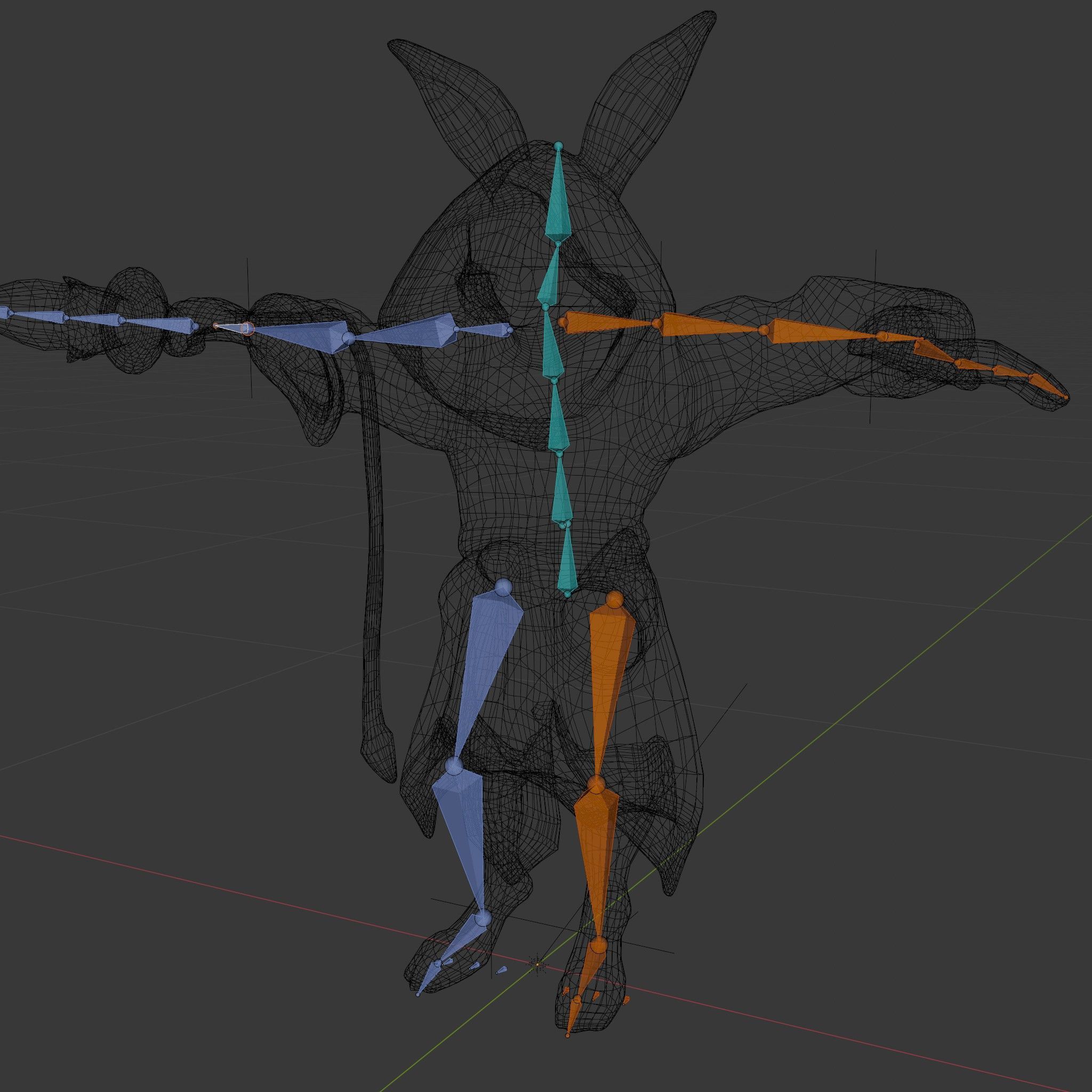 D Rigged and Animated Rabbit Wizard Character with Staff Low-poly 3D model_7