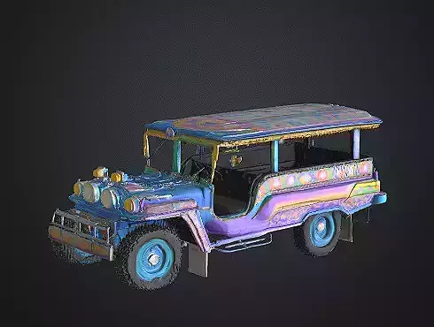 COLORFUL JEEPNEY Low-poly 3D model