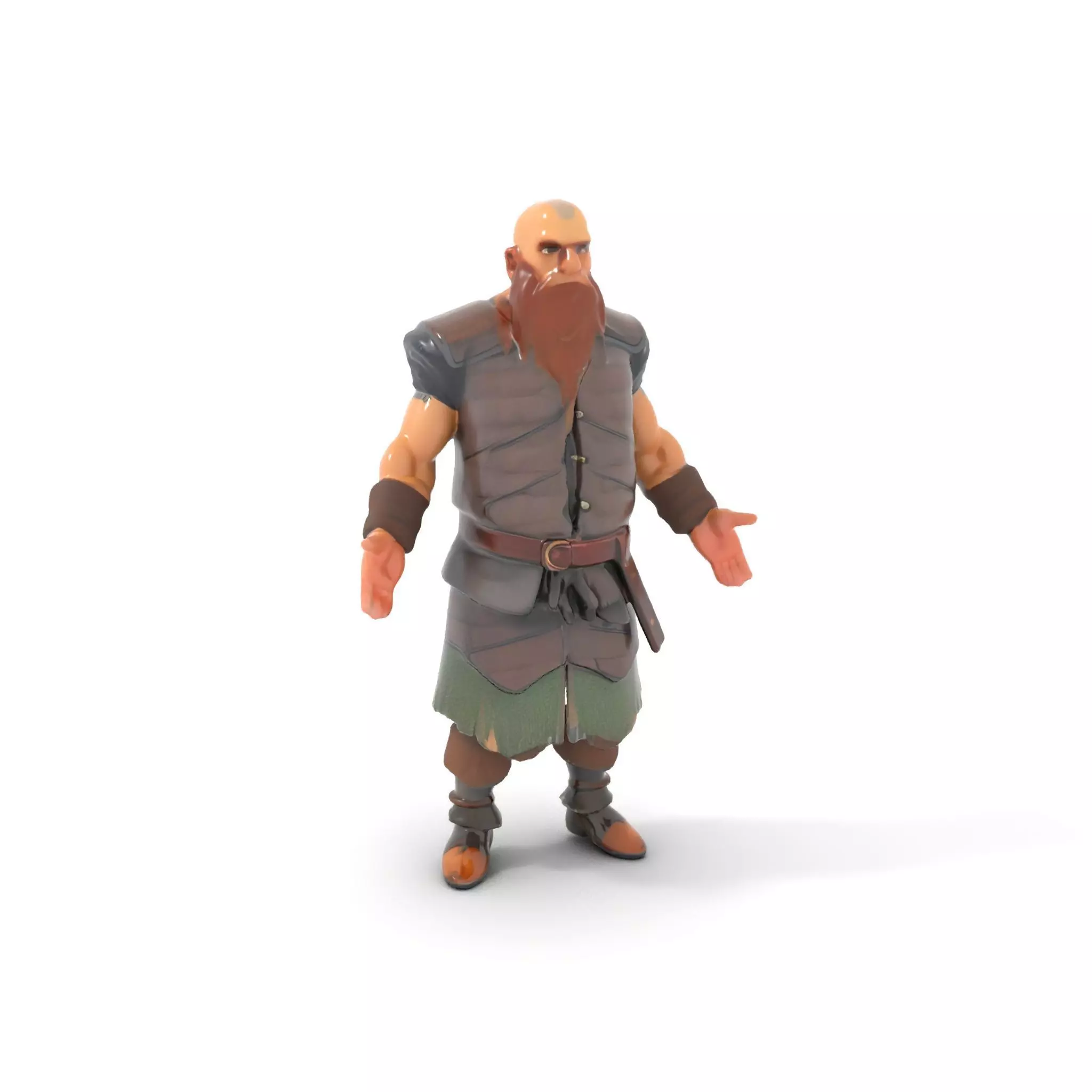 Viking Warrior Character Model Rigged and Animated Low-poly 3D model_0