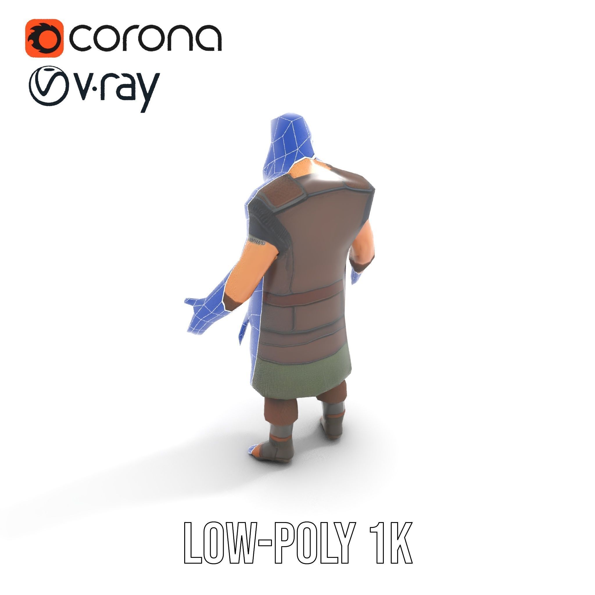 Viking Warrior Character Model Rigged and Animated Low-poly 3D model_31