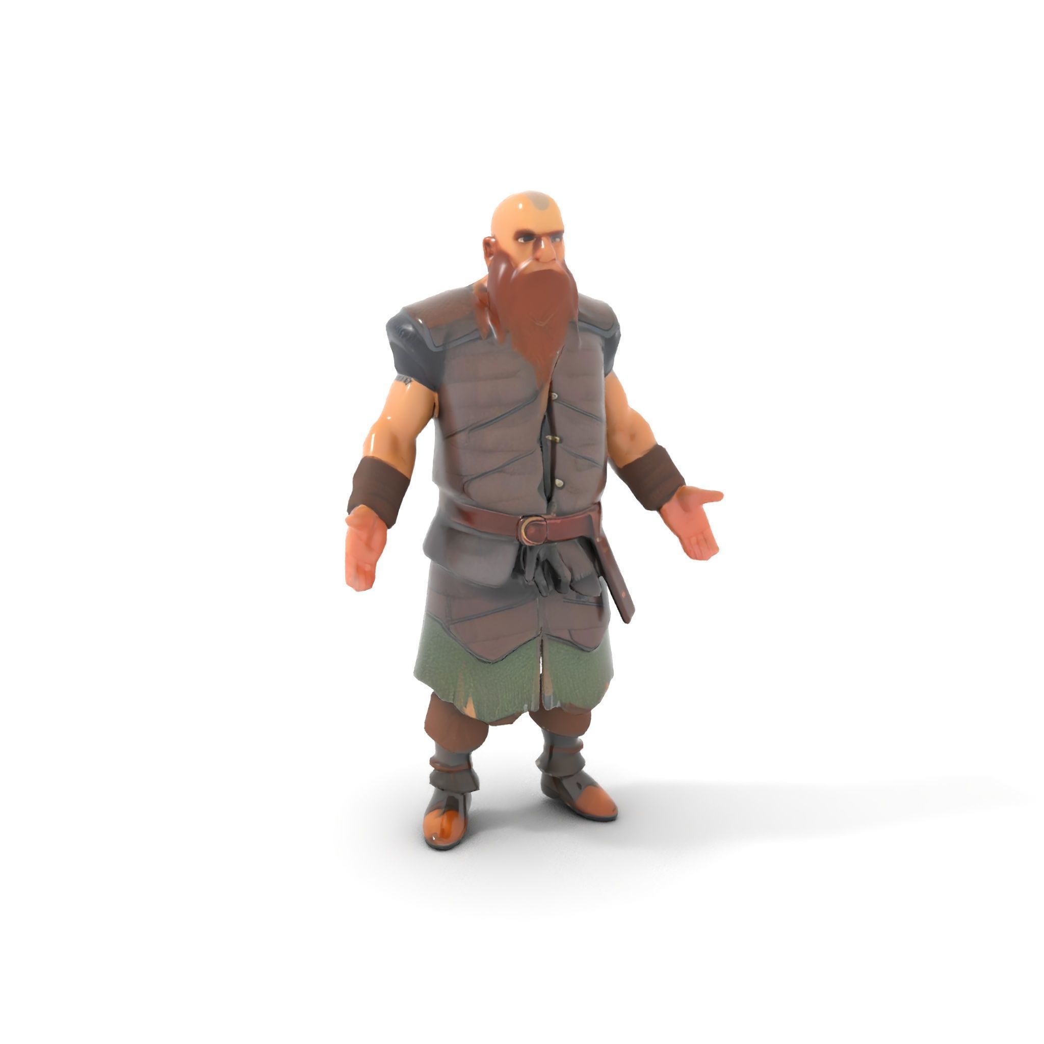 Viking Warrior Character Model Rigged and Animated Low-poly 3D model_21
