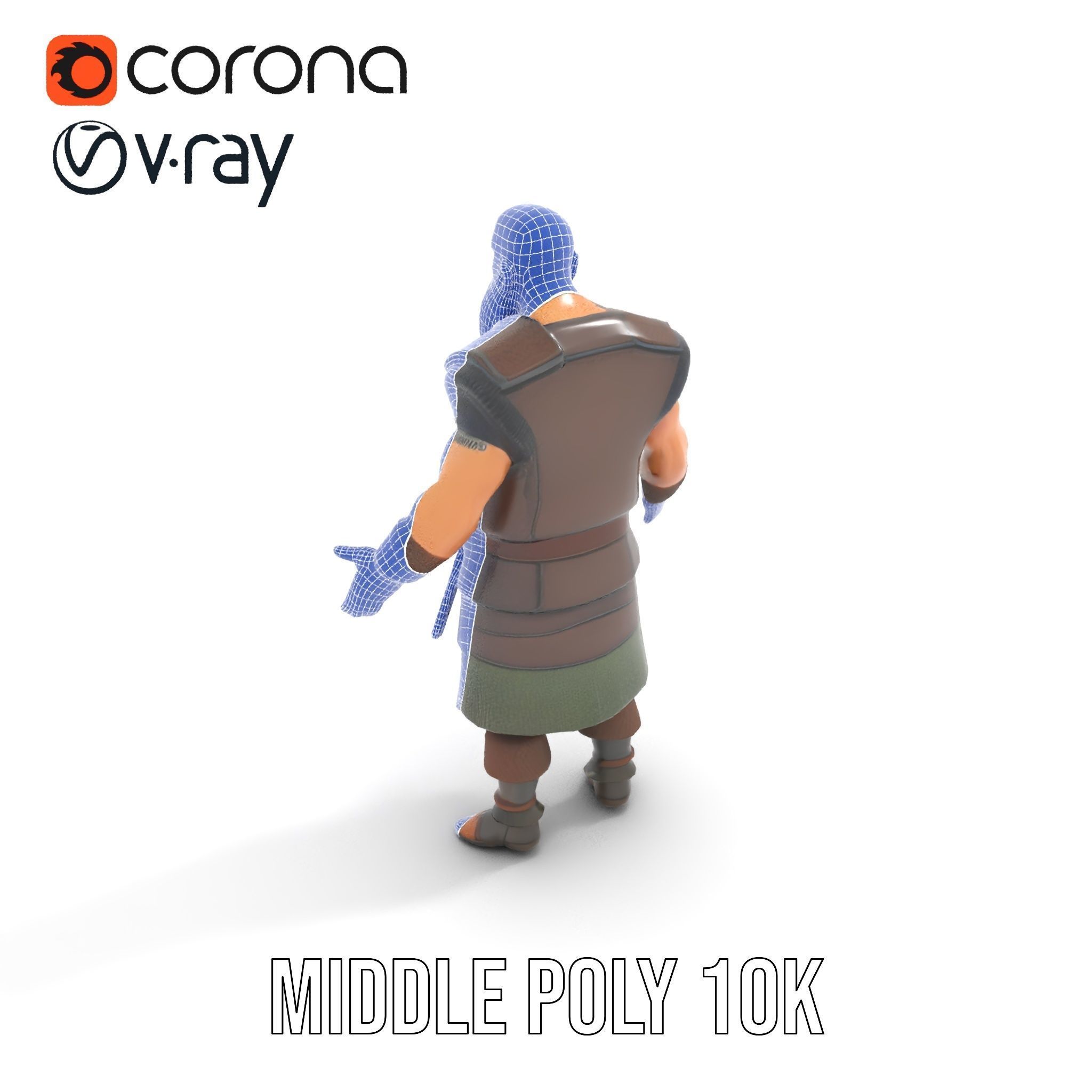 Viking Warrior Character Model Rigged and Animated Low-poly 3D model_24