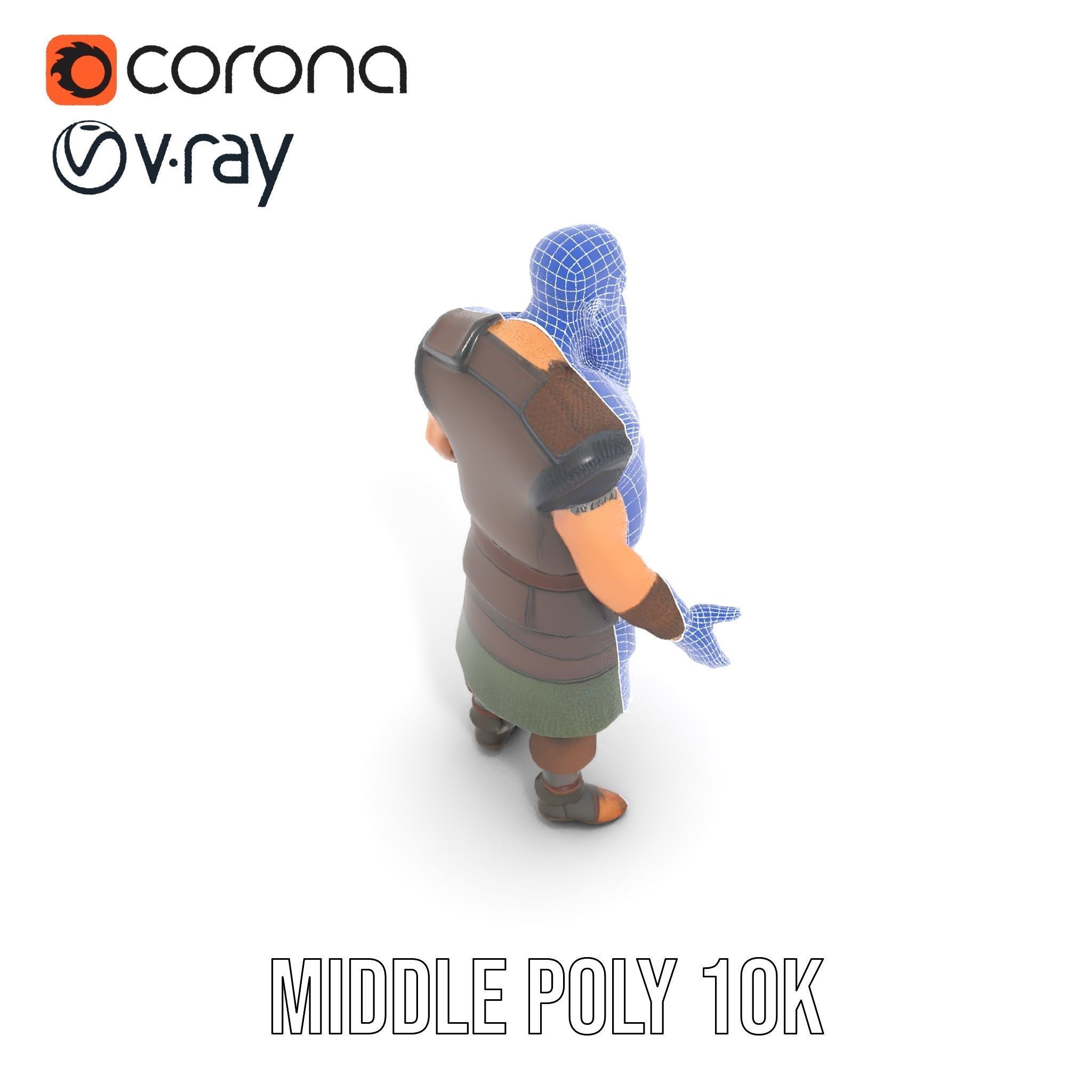 Viking Warrior Character Model Rigged and Animated Low-poly 3D model_33
