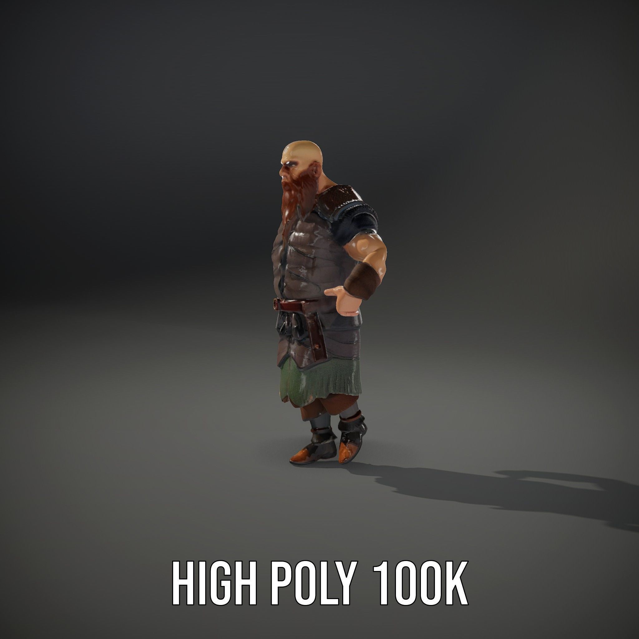 Viking Warrior Character Model Rigged and Animated Low-poly 3D model_36