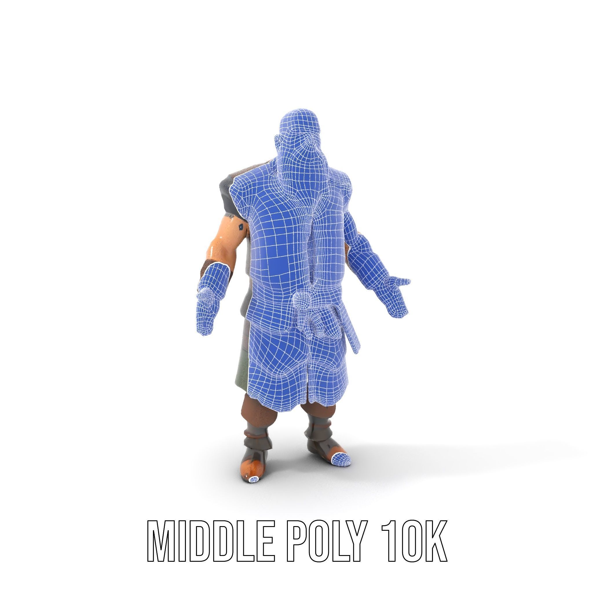 Viking Warrior Character Model Rigged and Animated Low-poly 3D model_27