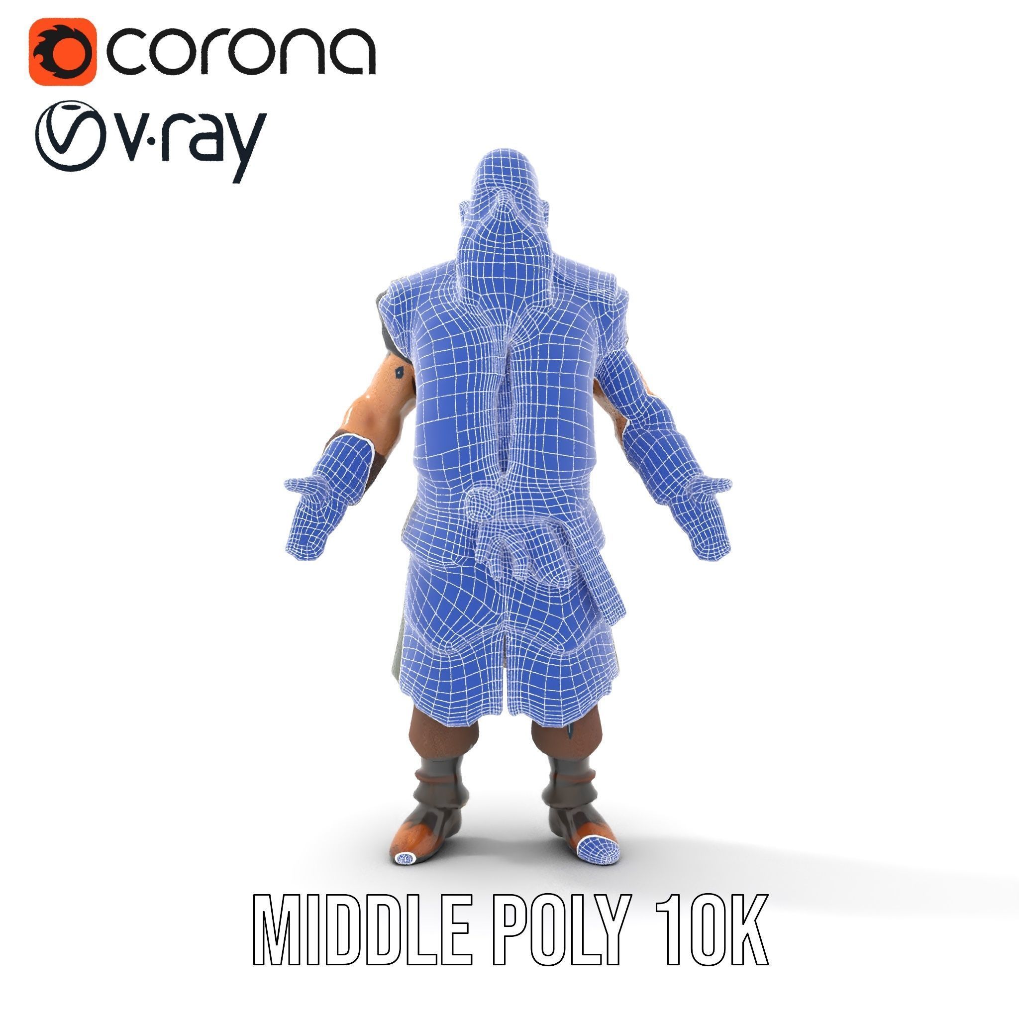 Viking Warrior Character Model Rigged and Animated Low-poly 3D model_35