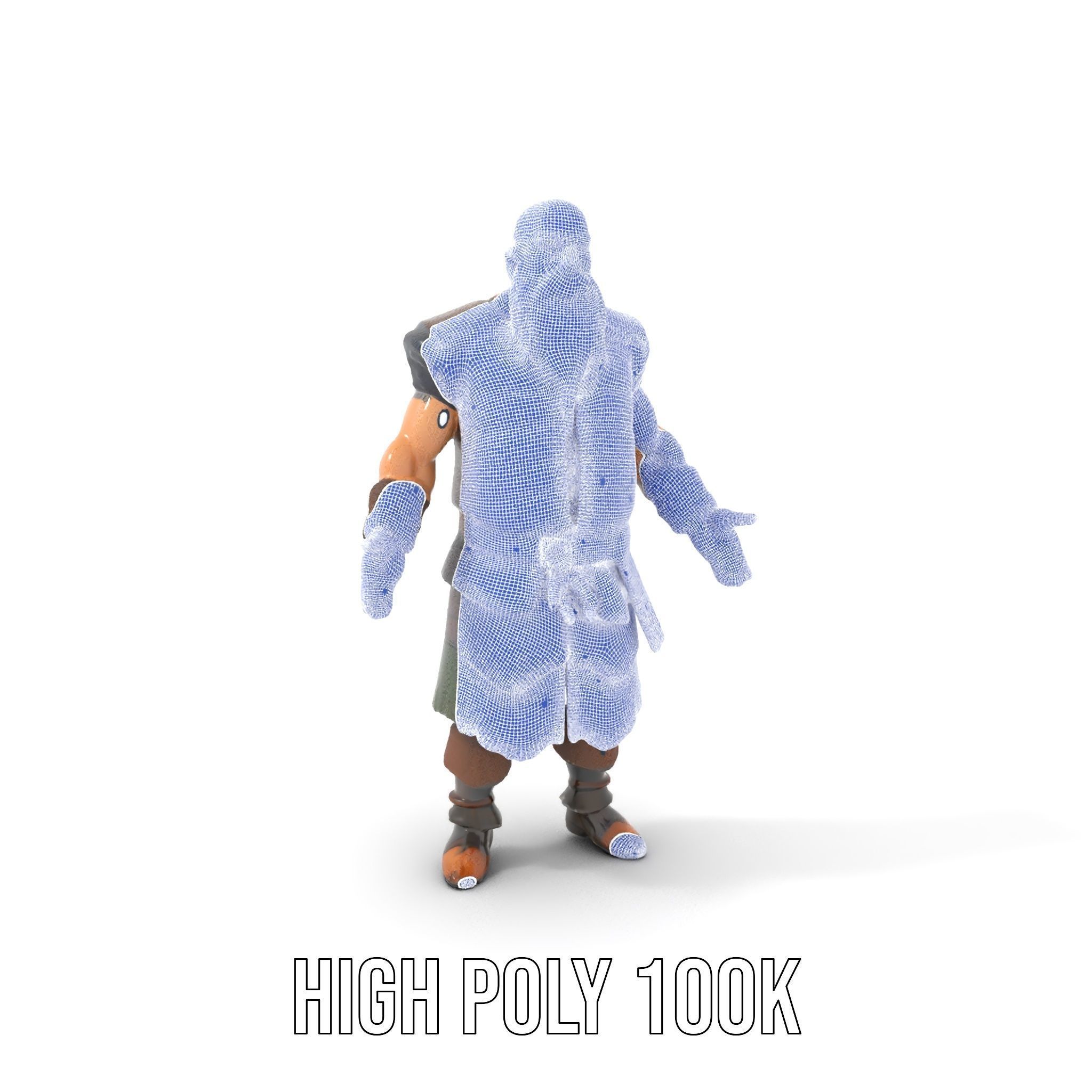 Viking Warrior Character Model Rigged and Animated Low-poly 3D model_5