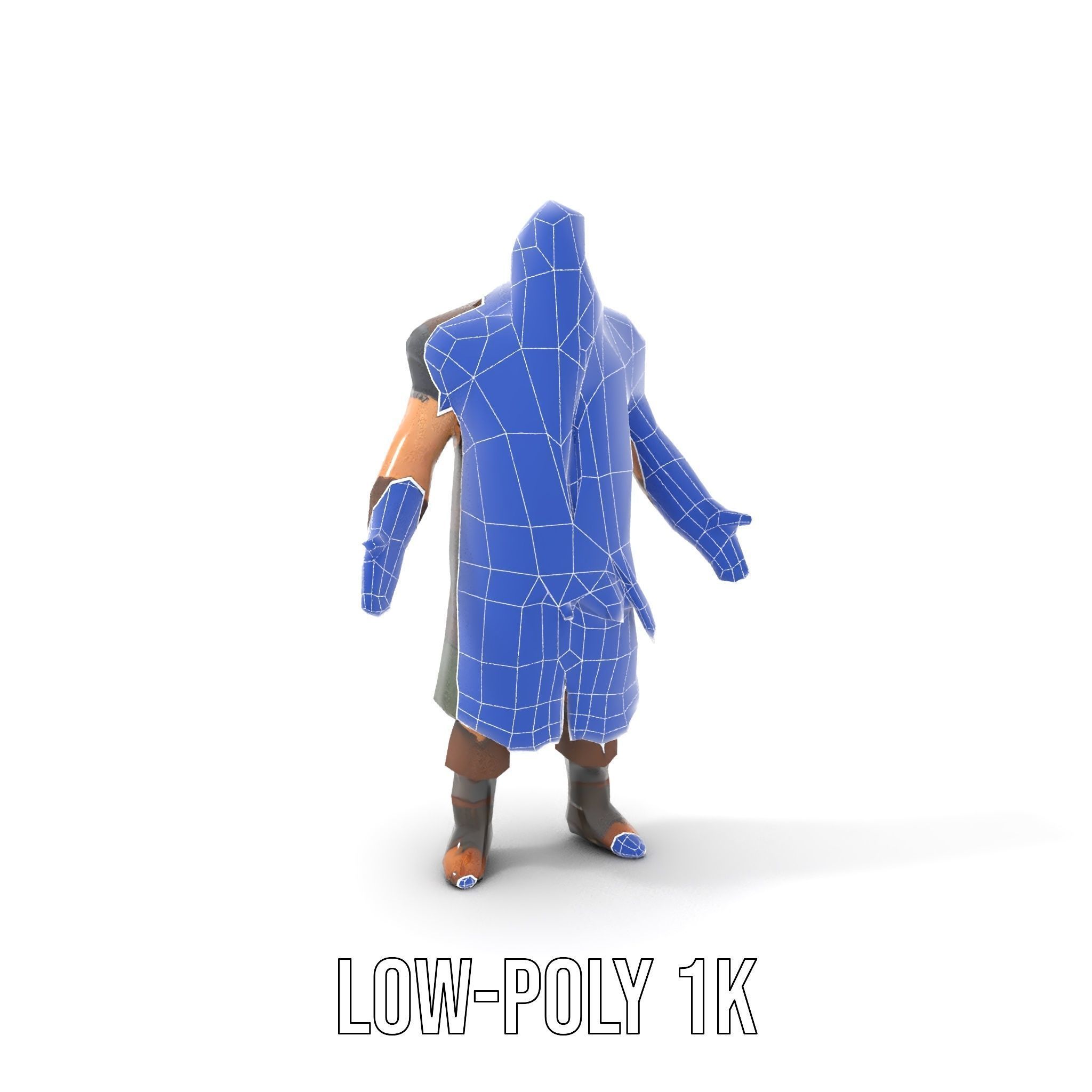 Viking Warrior Character Model Rigged and Animated Low-poly 3D model_25