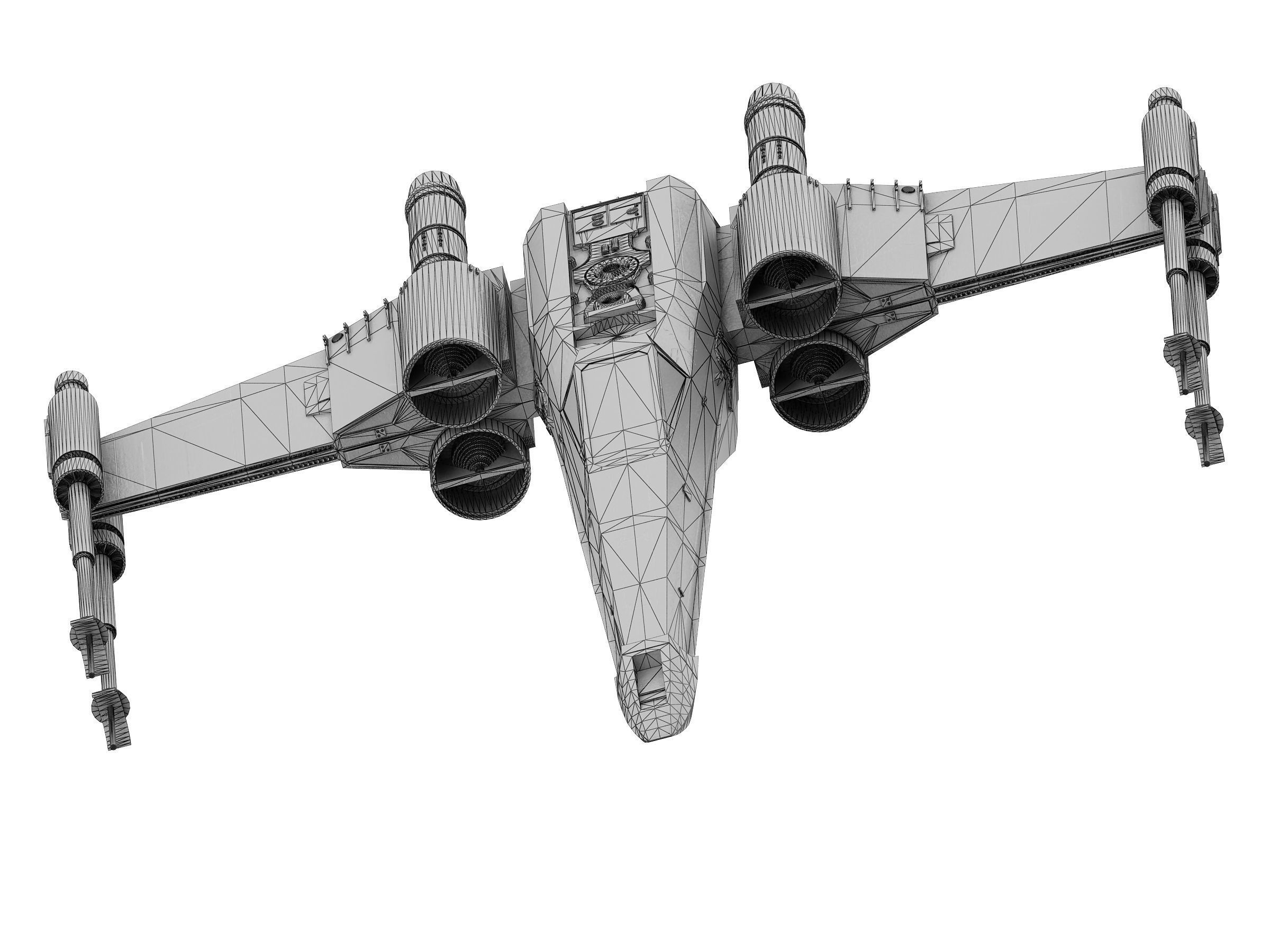 military unmanned aerial vehicle Low-poly 3D model_9