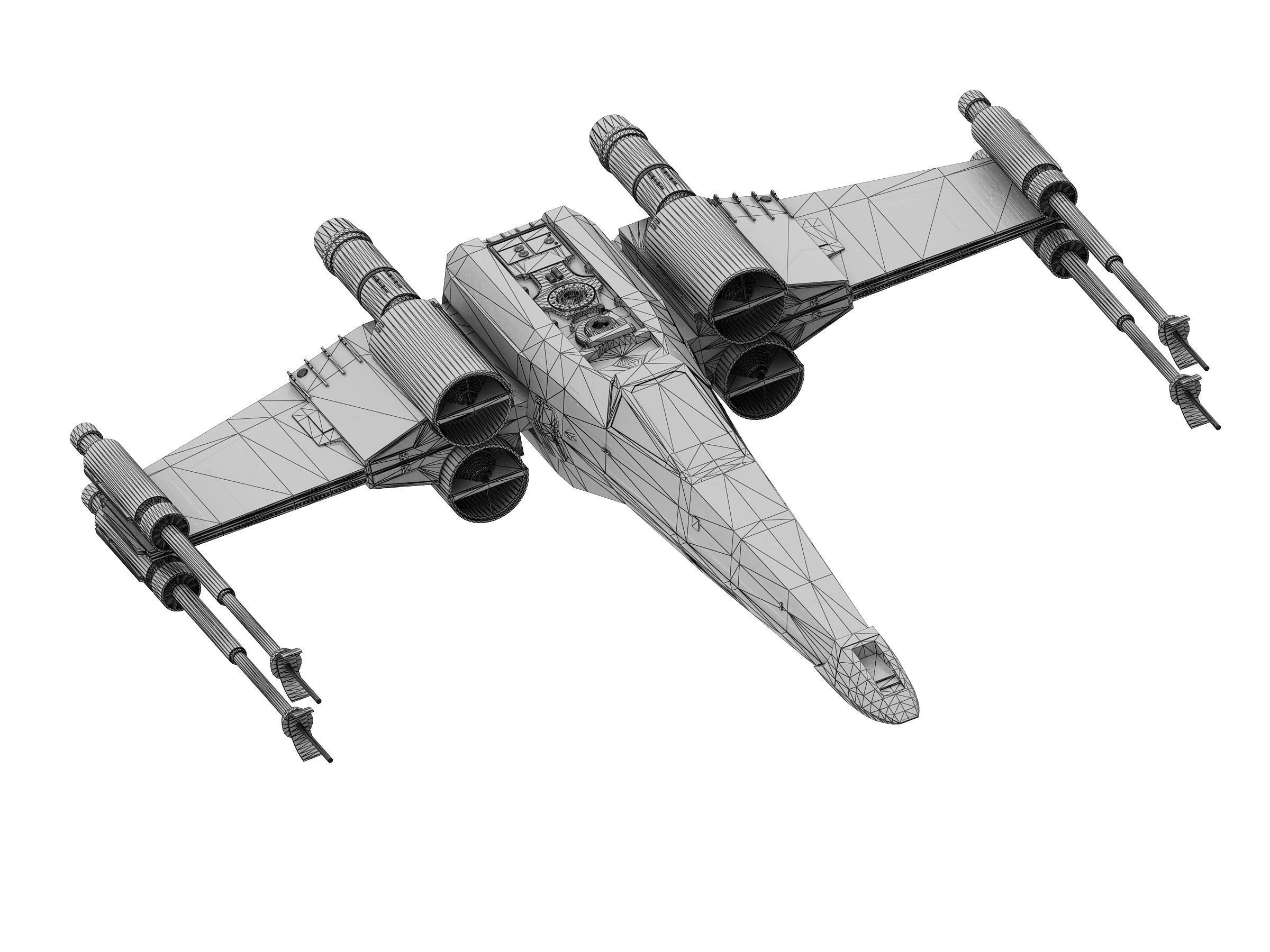 military unmanned aerial vehicle Low-poly 3D model_10