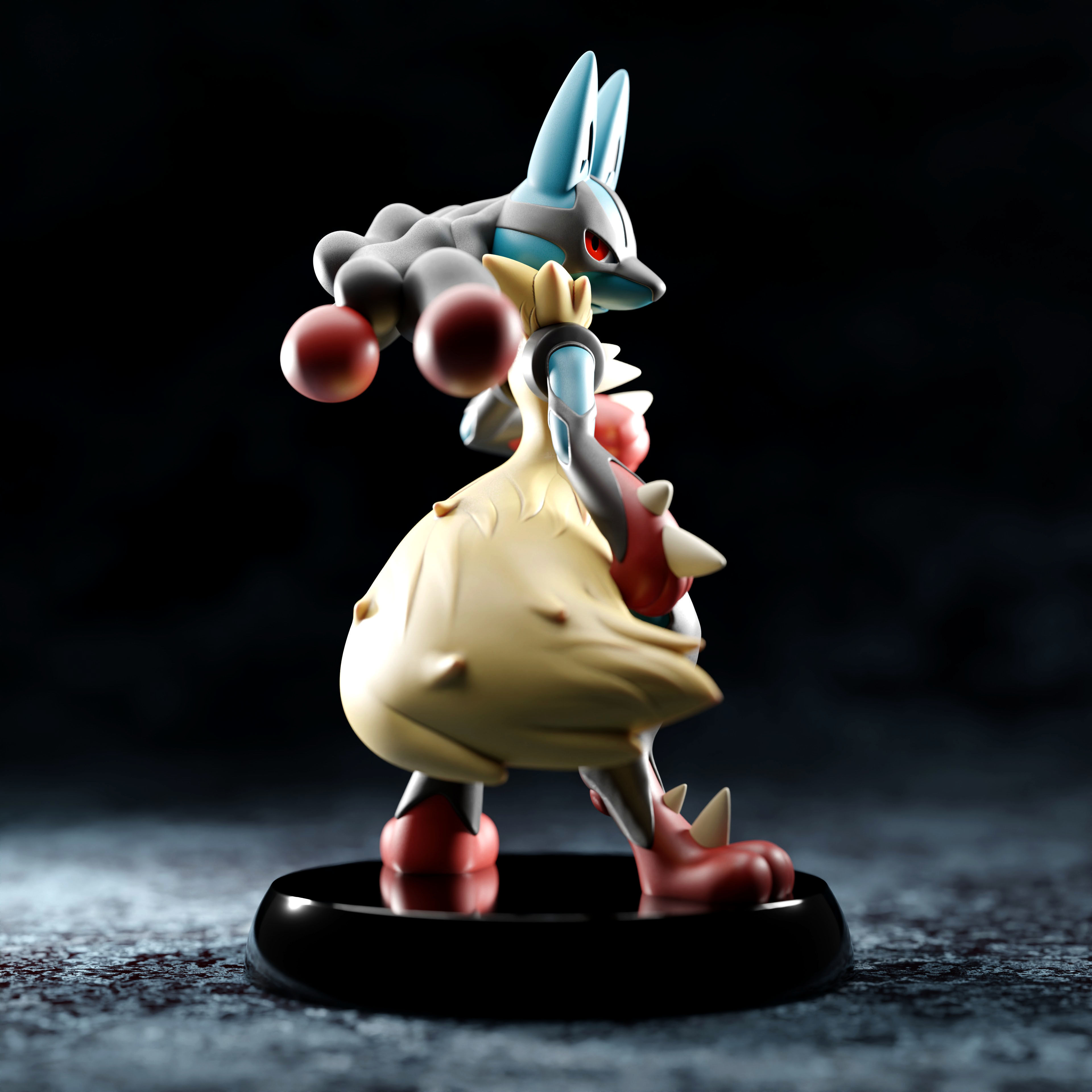 Mega Lucario stl 3D print model_4
