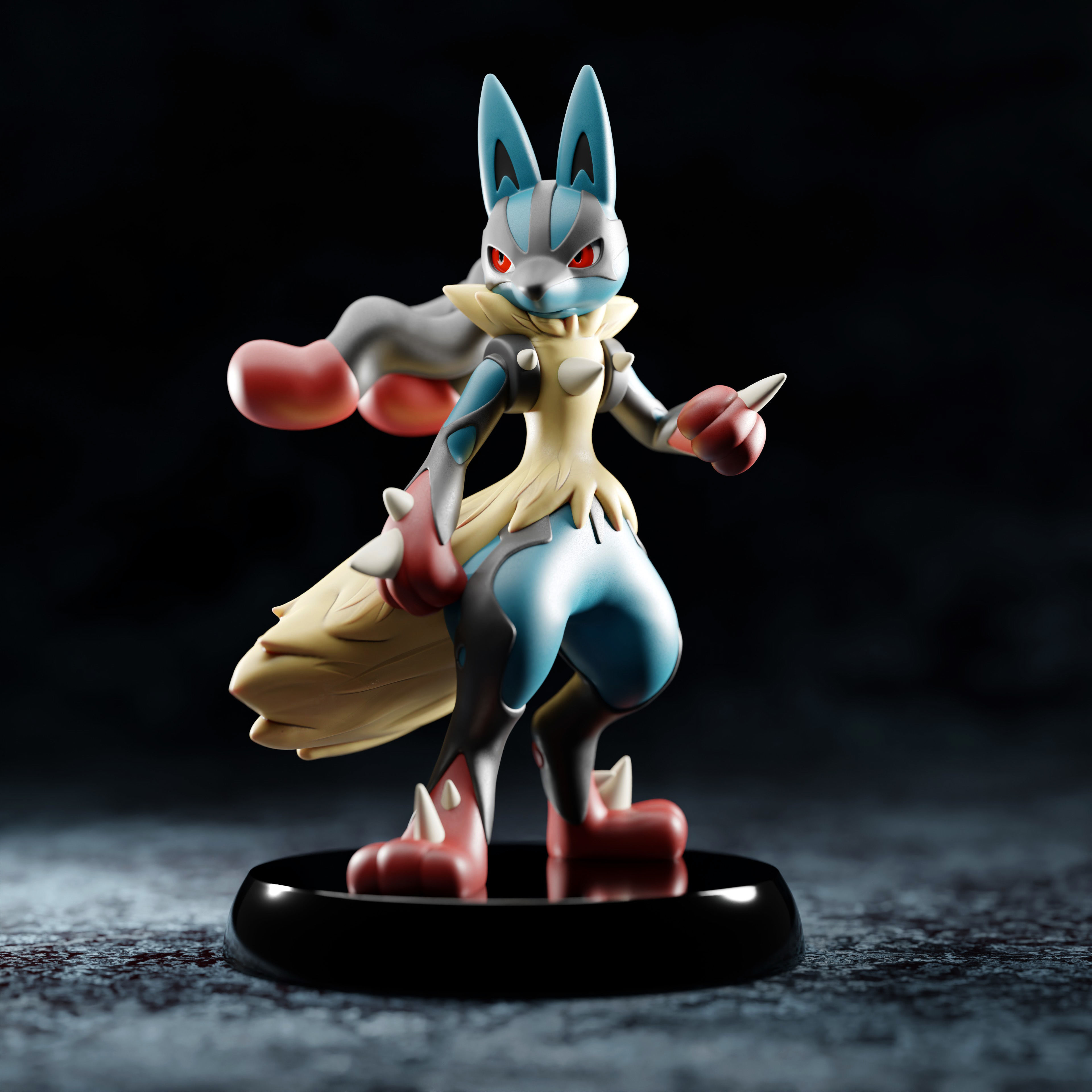 Mega Lucario stl 3D print model_1