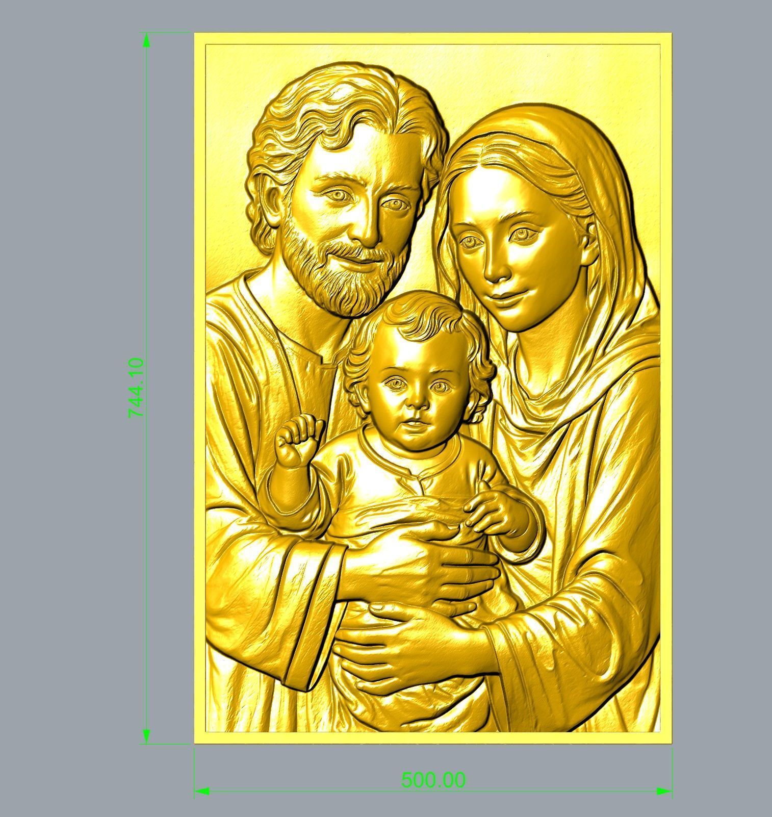 Holy Family Relief 3D print model_3