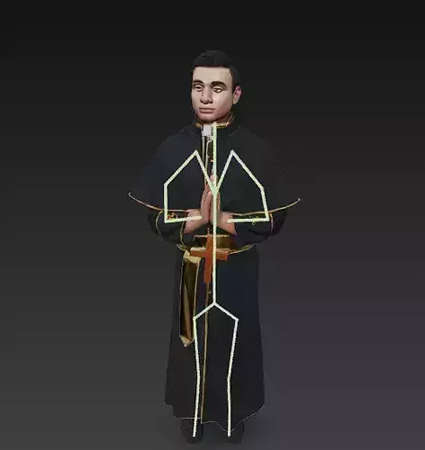 PRIEST IN BLACK AND GOLD RIGGED