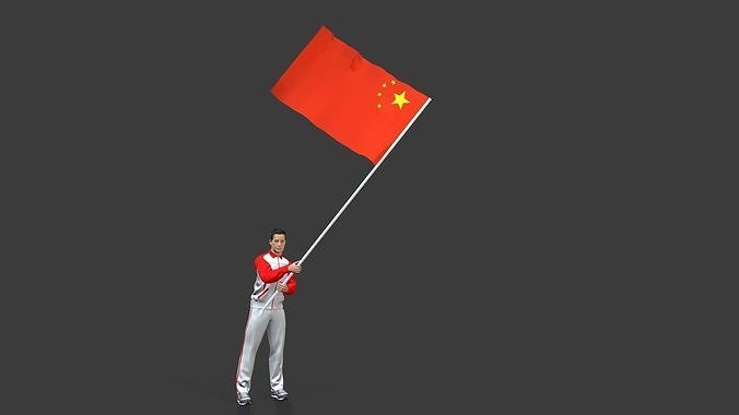 nation flag guard Low-poly 3D model