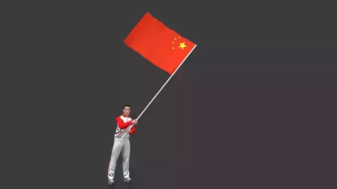 nation flag guard Low-poly 3D model