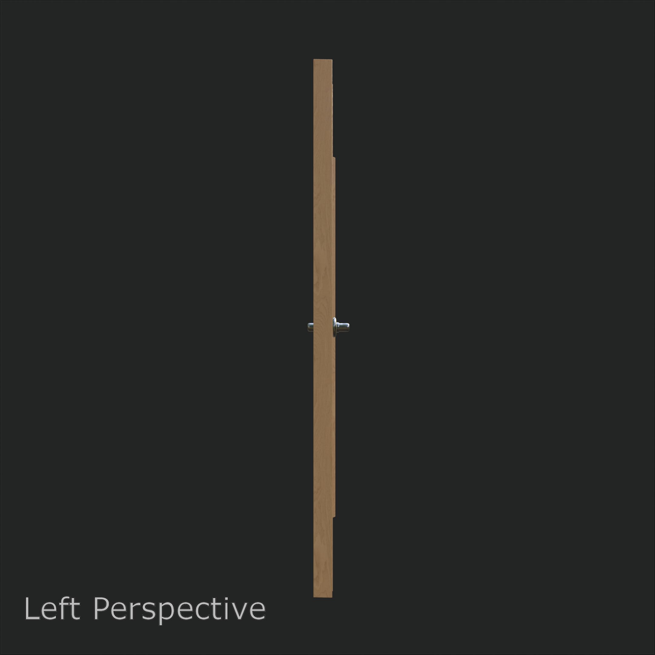 Vertical Glass Pane Wooden Door 3D model_4