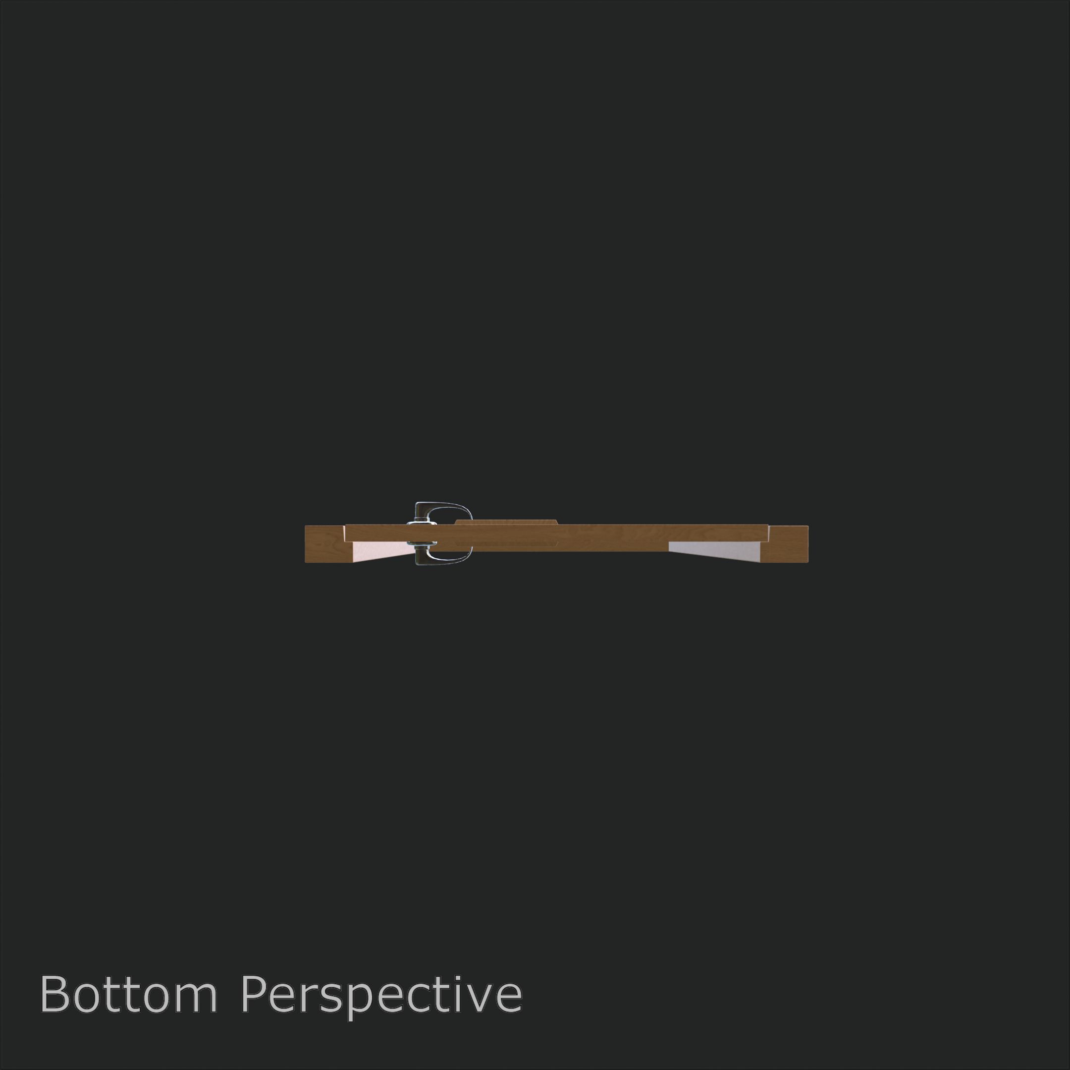 Vertical Glass Pane Wooden Door 3D model_6