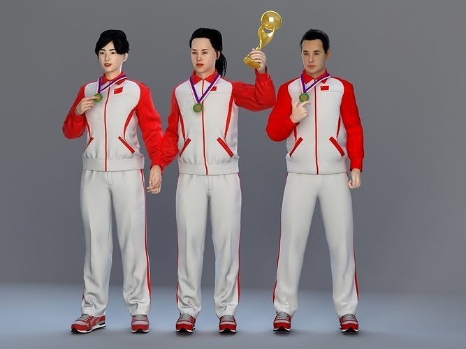 sporter male Low-poly 3D model