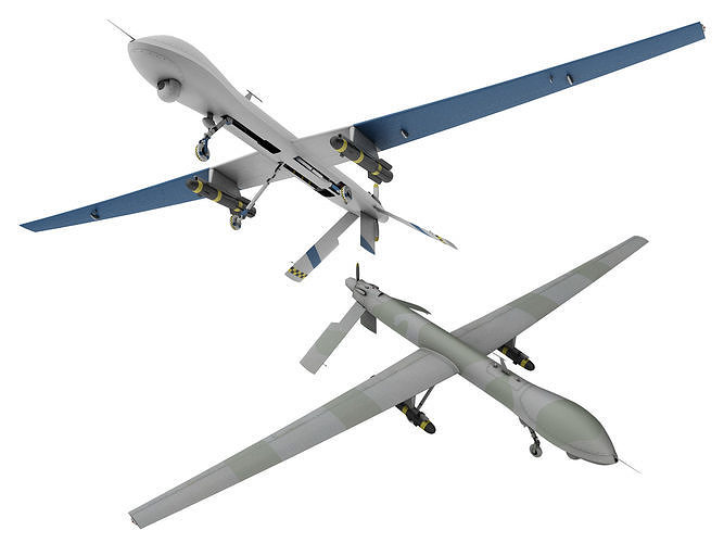 military unmanned aerial vehicle Low-poly 3D model