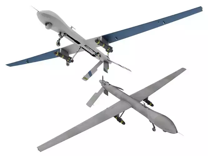 military unmanned aerial vehicle Low-poly 3D model