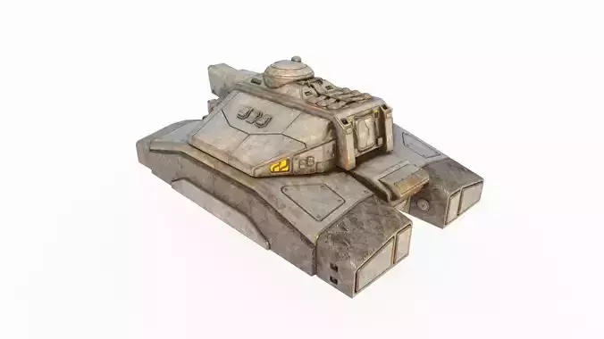 Future sci-fi maglev laser gun tank 3D model