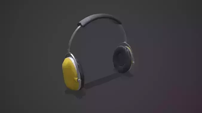 Old Vintage Construction Headphones Low-poly PBR Low-poly 3D model