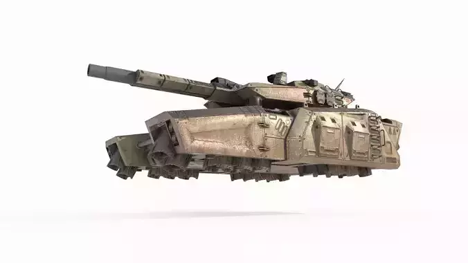 Future sci-fi style heavy floating tank 3D model