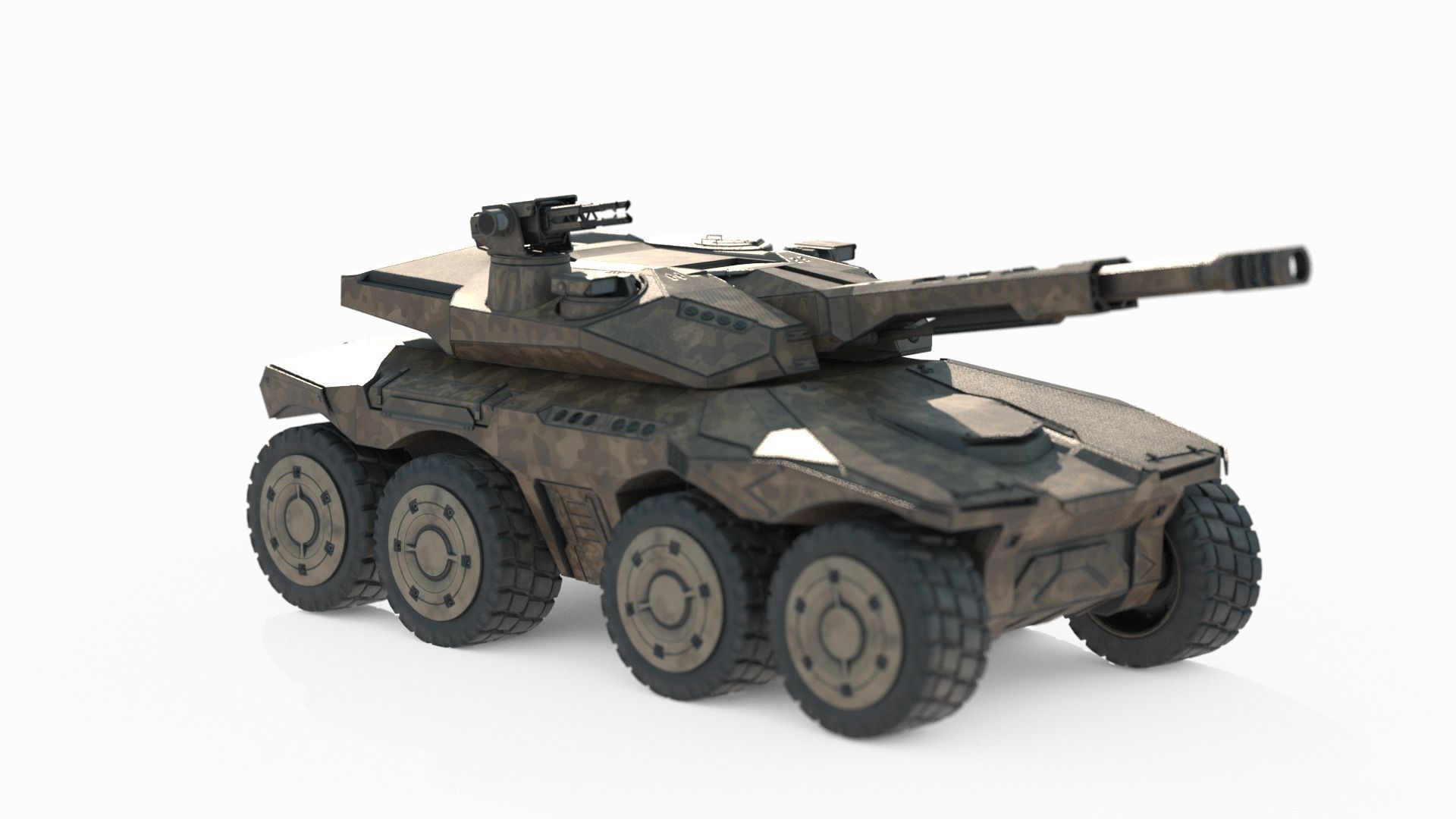 Future sci-fi style heavy-duty armored vehicles 3D model_8