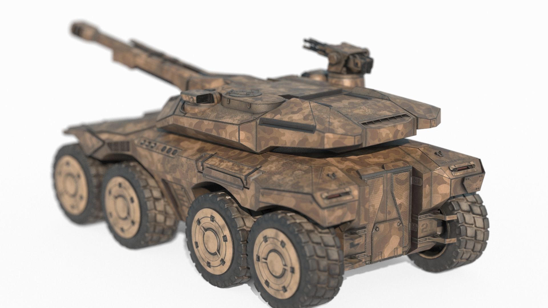 Future sci-fi style heavy-duty armored vehicles 3D model_2